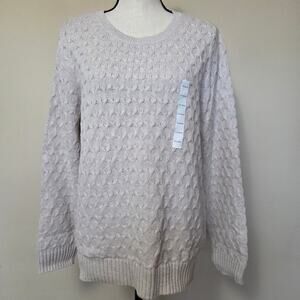 NWT Croft & Barrow Women's XL Cable Knit Pullover Sweater Beige